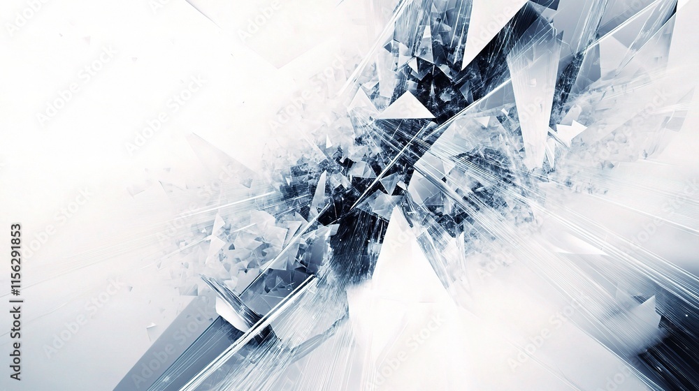 Poster abstract grey and white geometric background with shiny elements