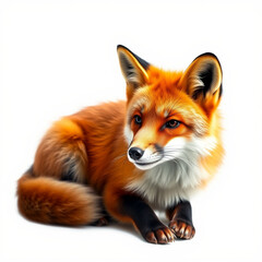 Obraz premium Fox isolated on white background - animal generation -