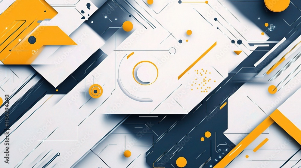 Poster abstract geometric banner with sharp lines and modern design