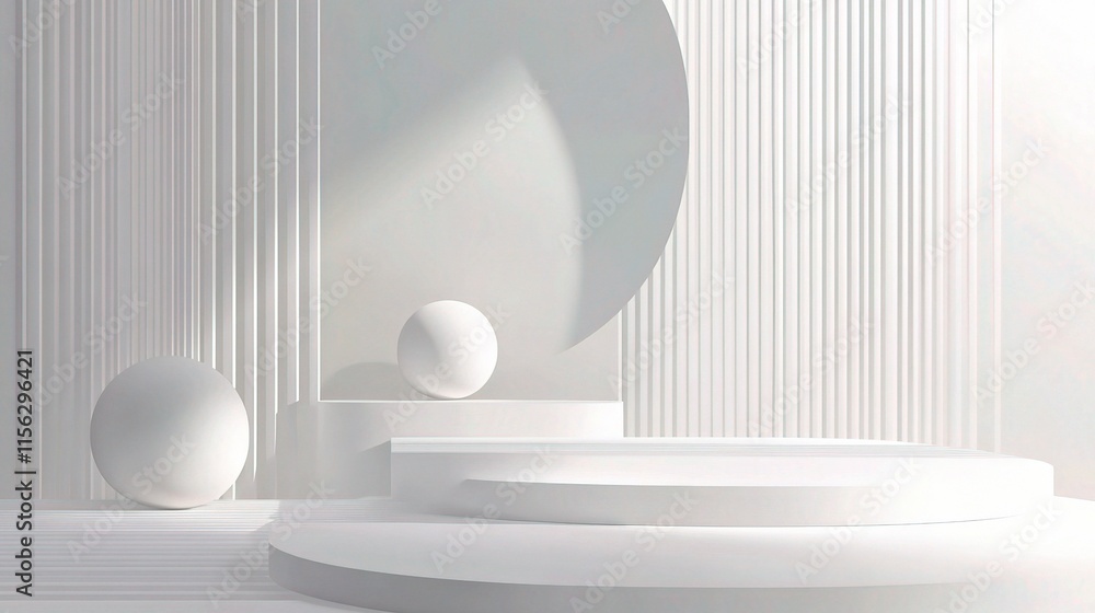 Poster clean abstract geometric background with white shapes and lines