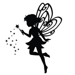 Cute sitting  garden  fairy vector cartoon illustration