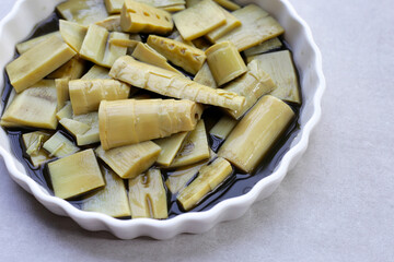 Bamboo shoot in tiliacora triandra juice