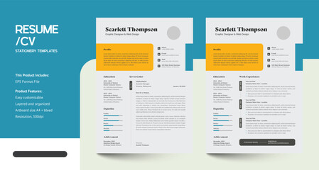 Fototapeta premium Modern CV Resume design template