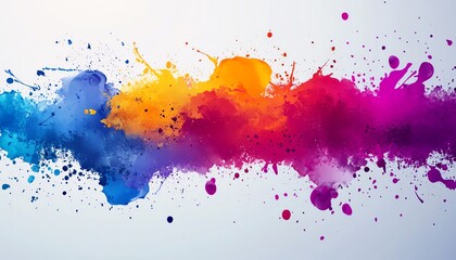 A bold vector splattered frame with vibrant paint splashes and dynamic colors, perfect for creative graphic design presentations