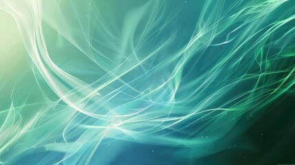 Obraz premium A vibrant abstract design featuring flowing lines and gradients in shades of blue and green.