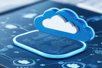 Digital Cloud Computing Technology Concept with Data Visualizations