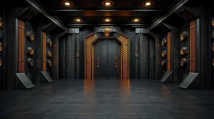 Industrial Style Room with Rows of Metal Lockers Creating a Functional and Organized Space for Personal Storage and Everyday Use in Modern Environments