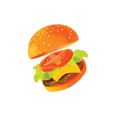 Delicious Burger – Vector Illustration for Meal and Food Design