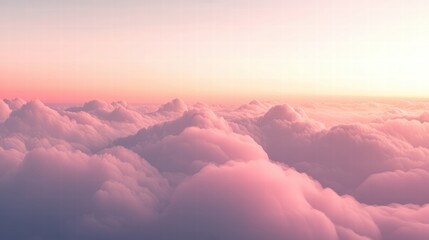 Serene Pink Clouds at Sunrise with Soft Light and Dreamy Atmosphere
