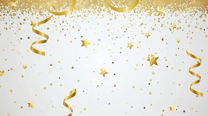 Abstract Shiny Gold Stars Design Elements with Golden Textures and Illustration Backdrop for Celebration