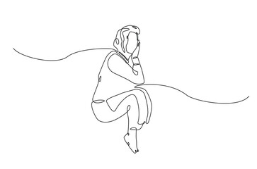 Woman sleeping on pillow bed continuous one line drawing. Sleeping woman in single line art illustration. Editable vector.