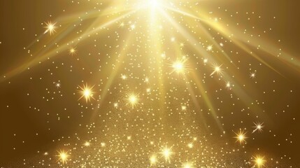 Obraz premium Abstract Shiny Gold Stars Design Elements with Golden Textures and Illustration Backdrop for Celebration