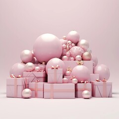 pink box with balloons