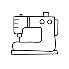 Sewing machine outline black icon isolated hand drawn hobby free time and leisure