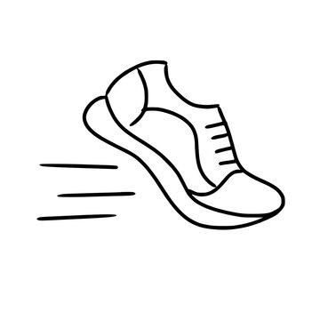 running shoe black outline clip art preview