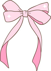 Whimsical Hand-Drawn Decorative Bow. Vector  Illustration