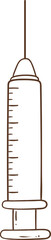 Whimsical Hand-Drawn Syringe. Vector  Illustration
