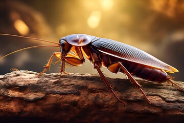 American Cockroach (Periplaneta americana) in its natural environment, showcasing its typical behavior and habitat
