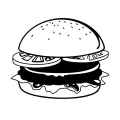 Hand Drawn Burger Illustration