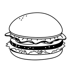 Hand Drawn Burger Illustration