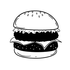 Hand Drawn Burger Illustration