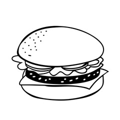 Hand Drawn Burger Illustration