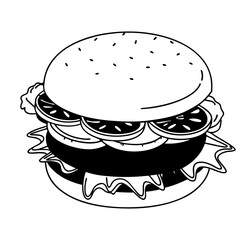 Hand Drawn Burger Illustration