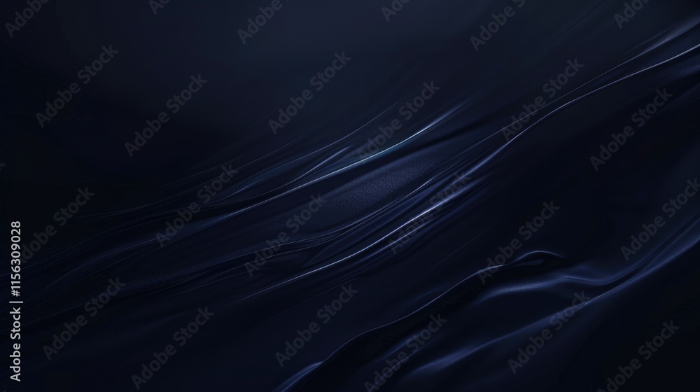 Poster a smooth, dark blue fabric texture with flowing lines, creating a sense of depth and elegance.
