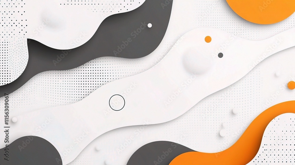 Poster modern abstract background in white and gray with smooth curves