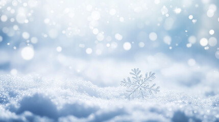 Naklejka premium Snowflakes on snow for Christmas and winter background