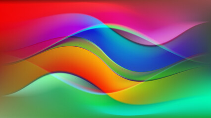 Colorful wavy curves abstract background