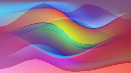 Colorful wavy curves abstract background