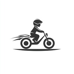 Child riding motorbike, speed, motion.