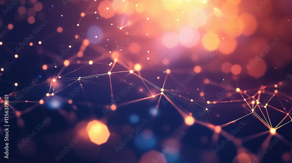 Poster Abstract Glowing Hexagon Pattern Background for Creative Projects