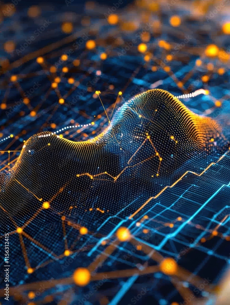 Poster abstract digital visualization of data and technology connections
