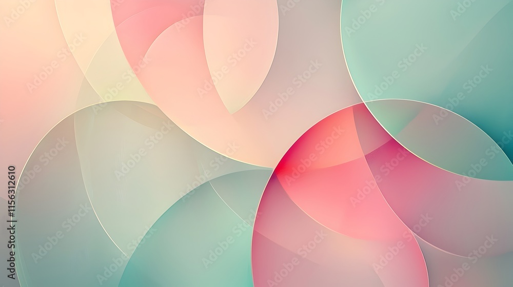 Poster abstract pastel circles background with smooth color transitions