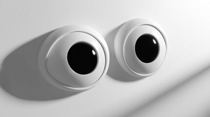 Two large cartoon eyes on a white background.