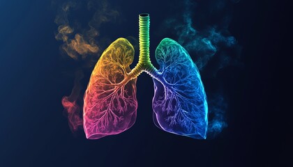 Lung anatomy in rainbow colors