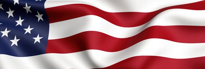 Fototapeta premium Detailed 3D Rendering of the American Flag Displaying Waves of Red and White Stripes Along with Blue Field of Stars in High-Resolution Format for Stock Photography Use