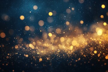Sparkling Gold and Blue Glitter Background Festive Shimmering Texture for Holiday Designs and Celebrations.