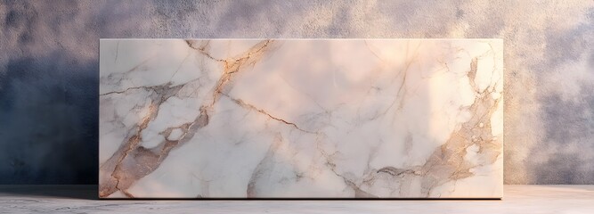 A marble podium with clean edges, featuring subtle veining, set against a neutral background for elegance