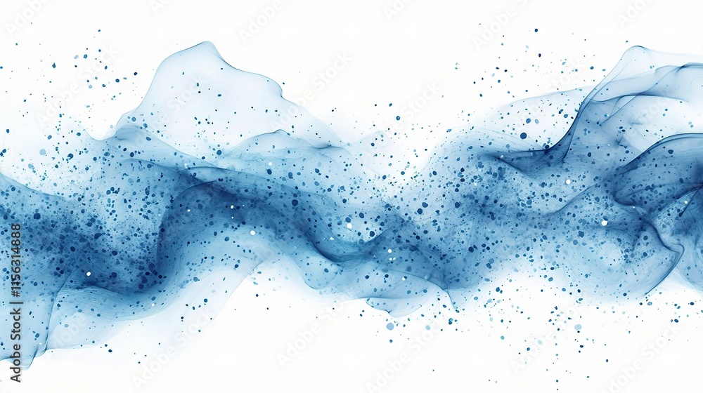 Poster vibrant blue abstract background with dynamic fluid elements