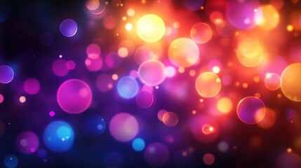 Vibrant Abstract Bokeh Background Colorful Blurred Lights and Glowing Circles for Design and Wallpaper