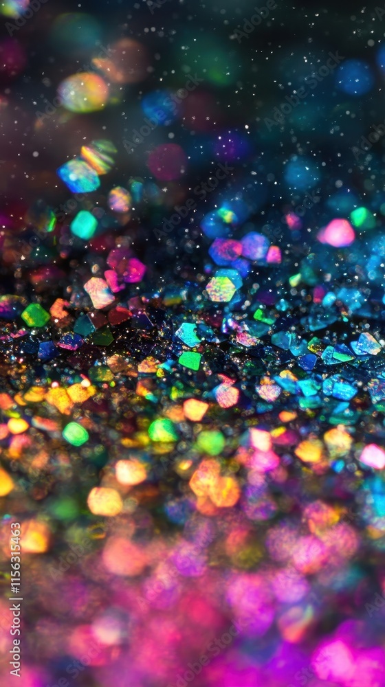 Poster vibrant rainbow glitter texture abstract sparkling background with shimmering lights and colorful bo
