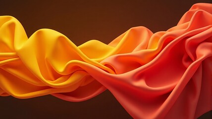 Obraz premium Elegant warm yellow and soft orange Satin Gradient: Luxurious Silky Texture for Sophisticated Design, 4K, high quality, ready to add to your design