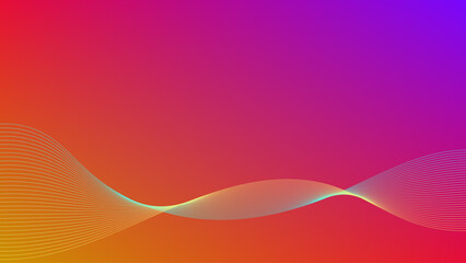 Wavy blended lines with yellow red purple gradient mesh abstract background