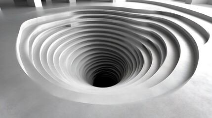 Fototapeta premium Abstract White Concentric Circular Architectural Design