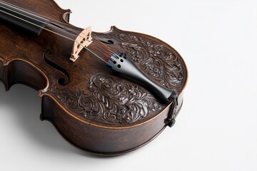 Obraz premium Ornately designed violin showcasing craftsmanship and artistry.