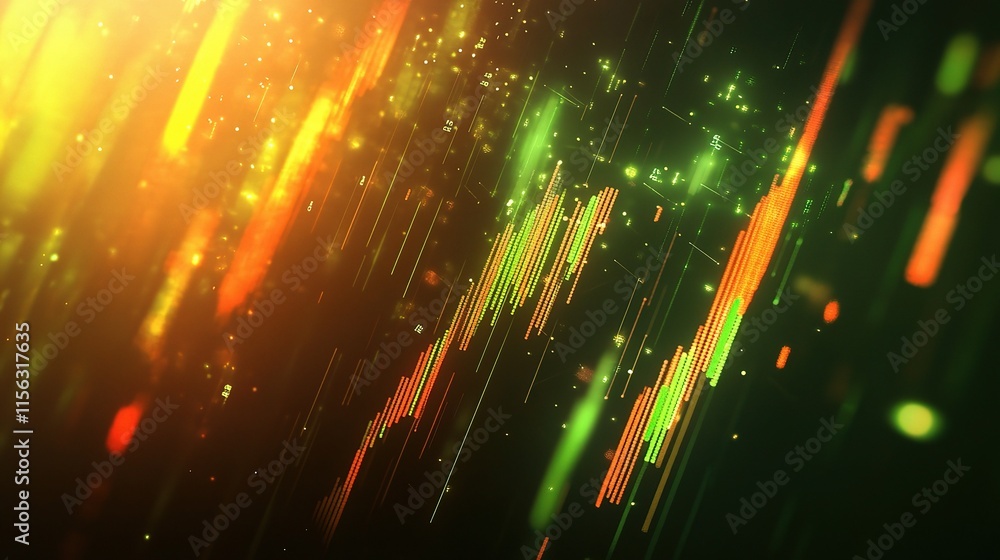 Poster abstract digital finance background with colorful elements