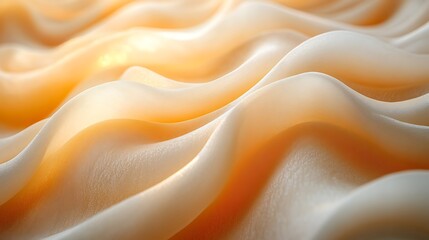 Obraz premium Abstract orange and white flowing fabric waves